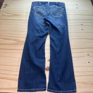 Ariat REAL Jeans Womens 33Rx31 Blue Mid Rise Bootcut Denim Western Stitching